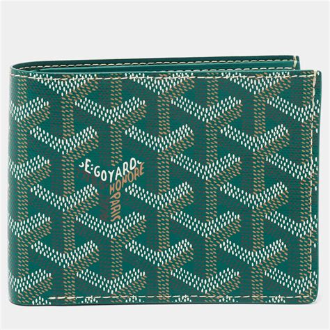 goyard wallet mens green|authentic Goyard wallet.